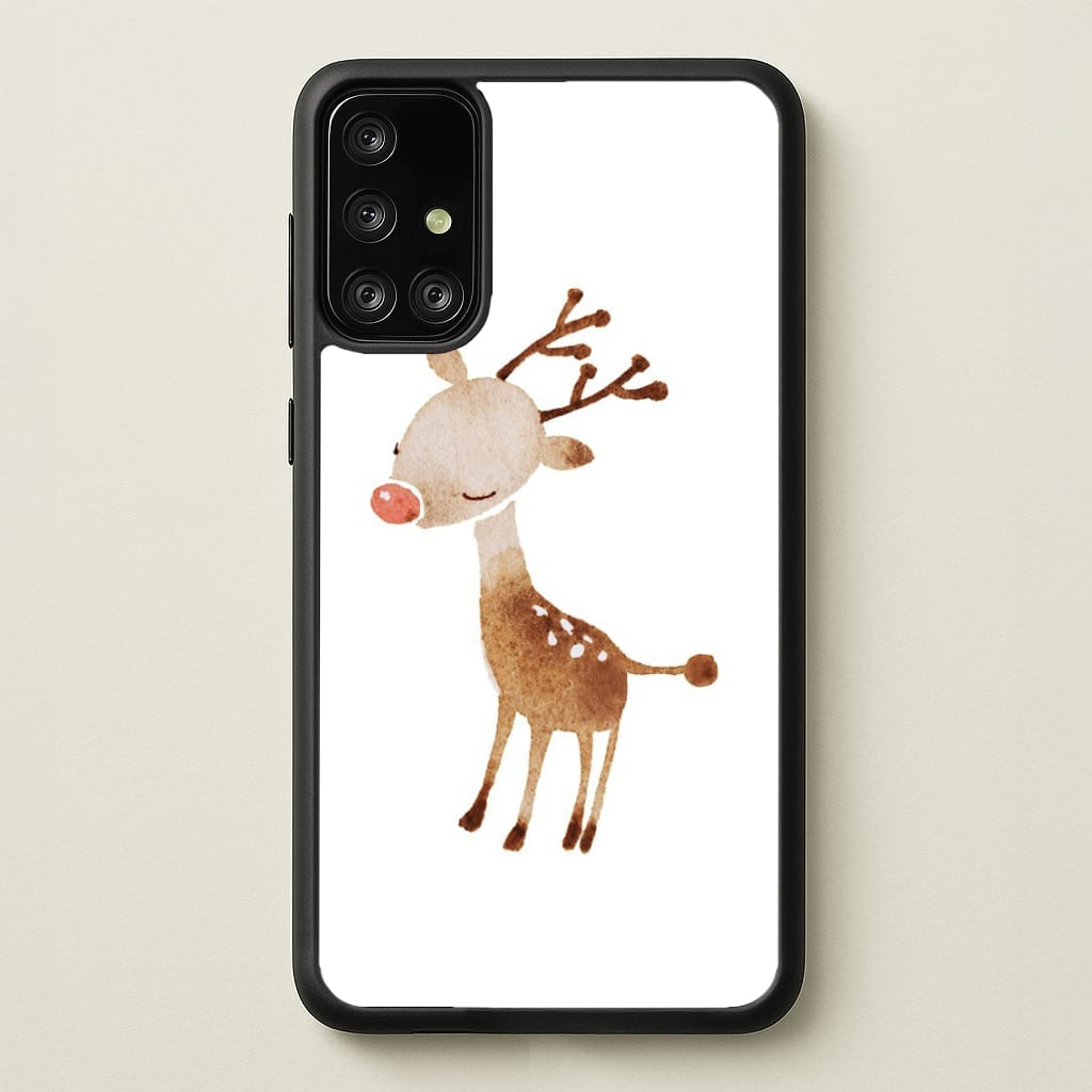 Watercolour Rudolph The Reindeer - Phone Case for Galaxy A71