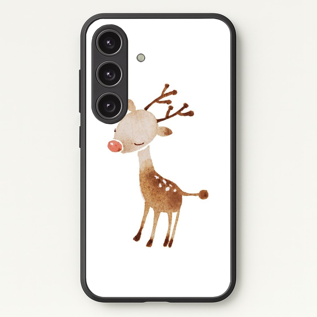 Watercolour Rudolph The Reindeer - Phone Case for Galaxy S24FE