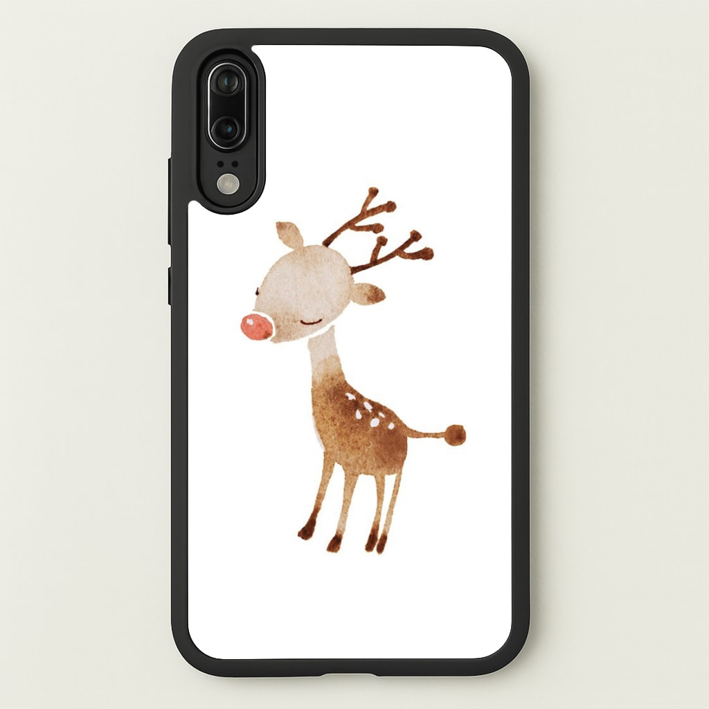 Watercolour Rudolph The Reindeer - Phone Case for Huawei P20