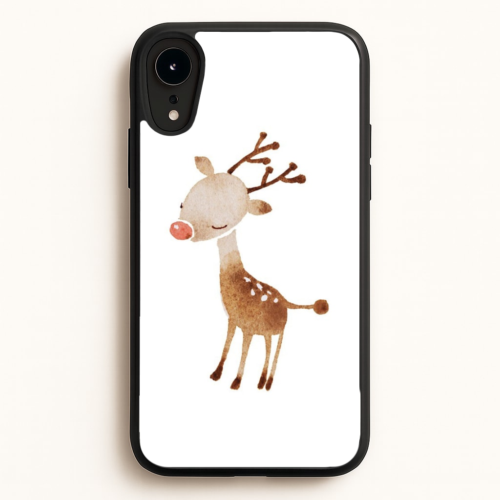 Watercolour Rudolph The Reindeer - Phone Case for iPhone XR