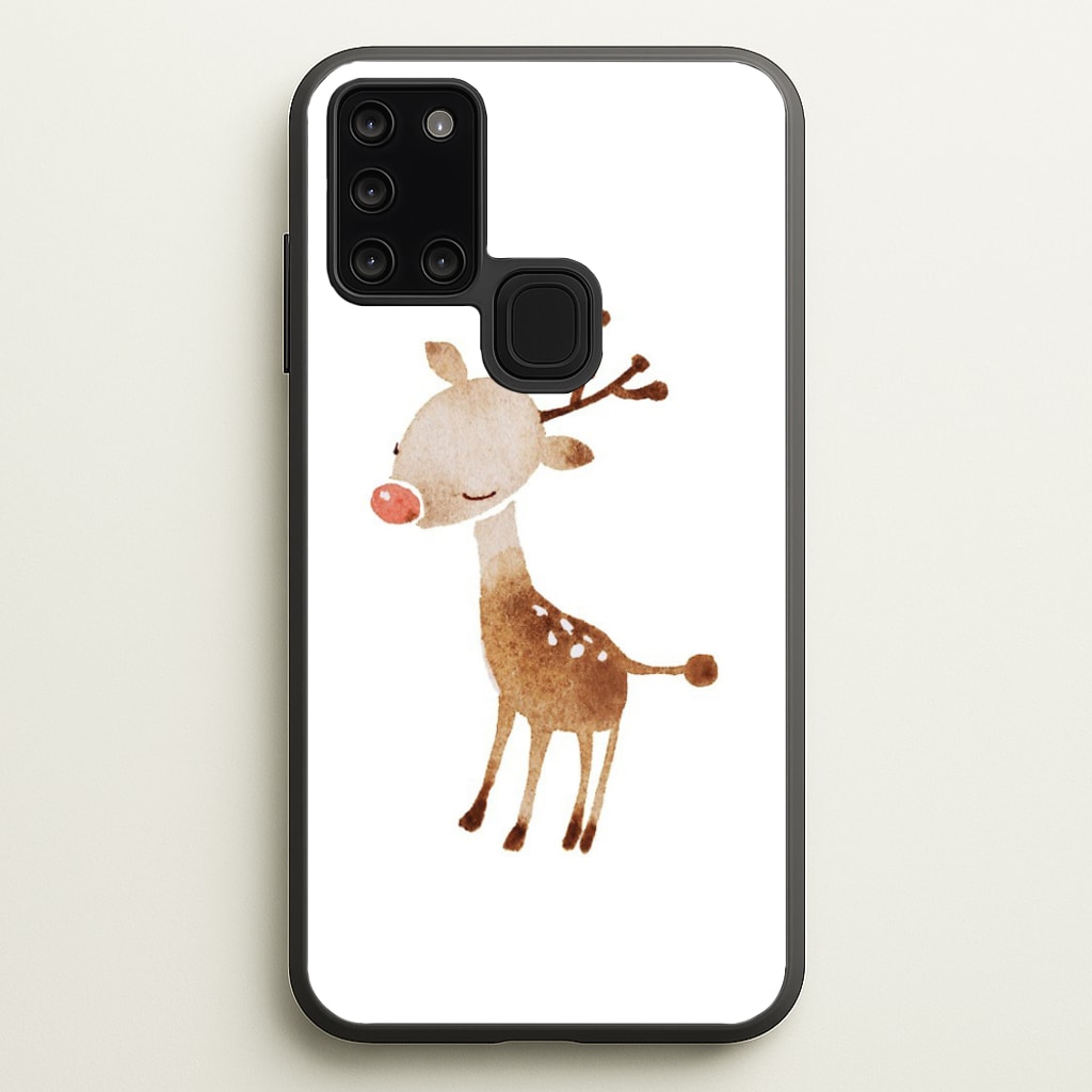 Watercolour Rudolph The Reindeer - Phone Case for Galaxy A21s