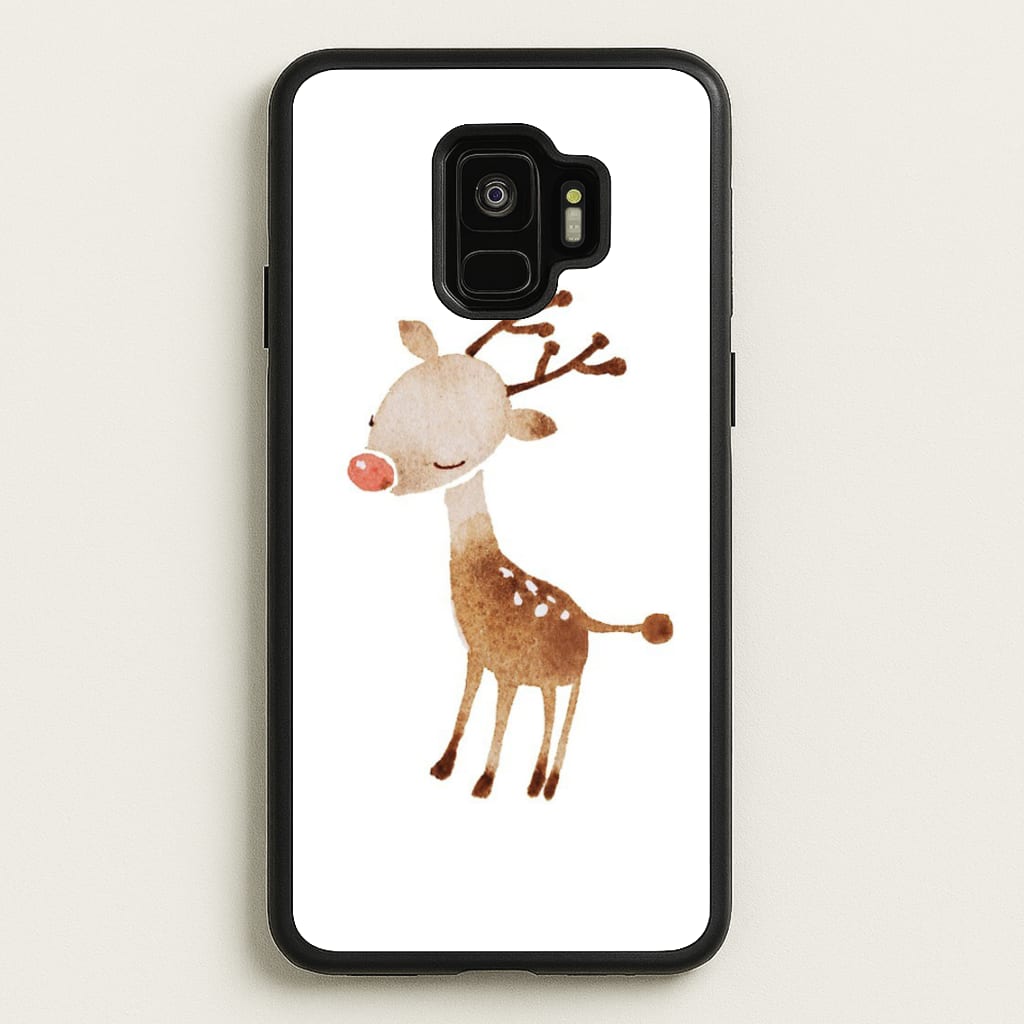 Watercolour Rudolph The Reindeer - Phone Case for Galaxy S9