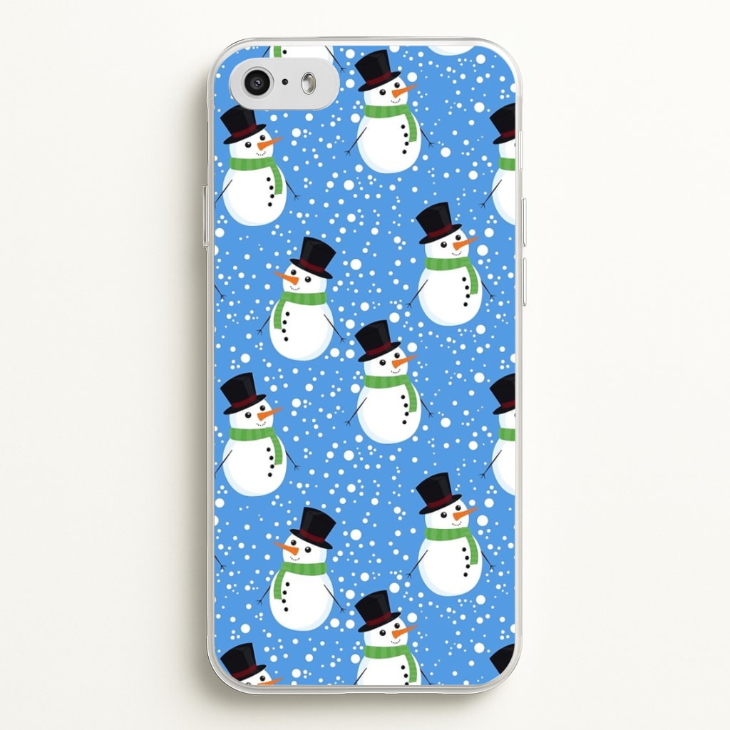 Blue Snowman Pattern - Phone Case for iPhone 5 / 5s / SE 2016