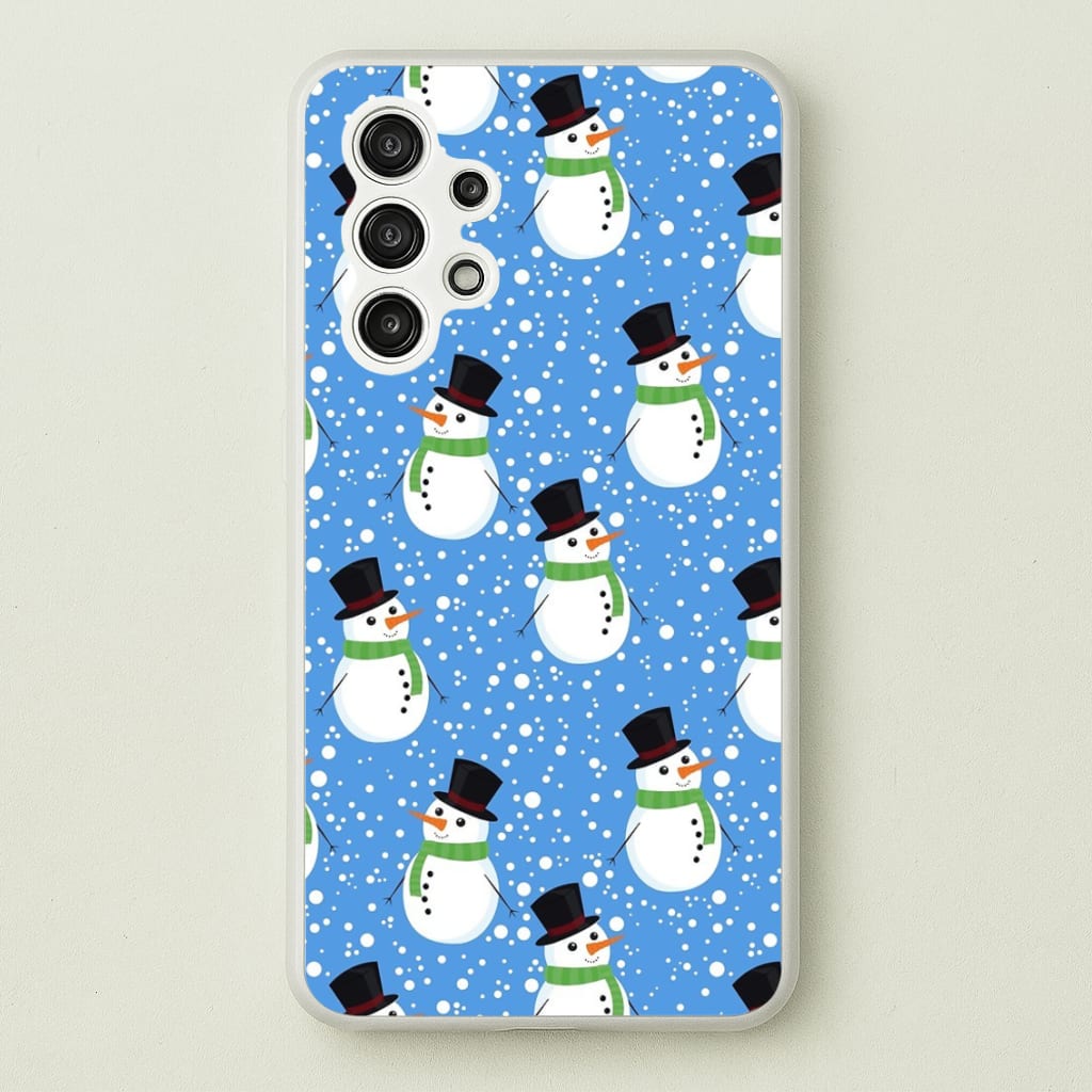 Blue Snowman Pattern - Phone Case for Galaxy A13