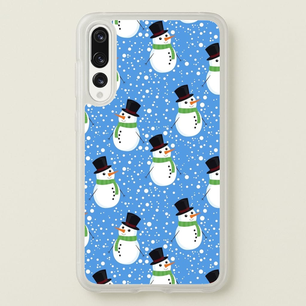 Blue Snowman Pattern - Phone Case for Huawei P20 Pro
