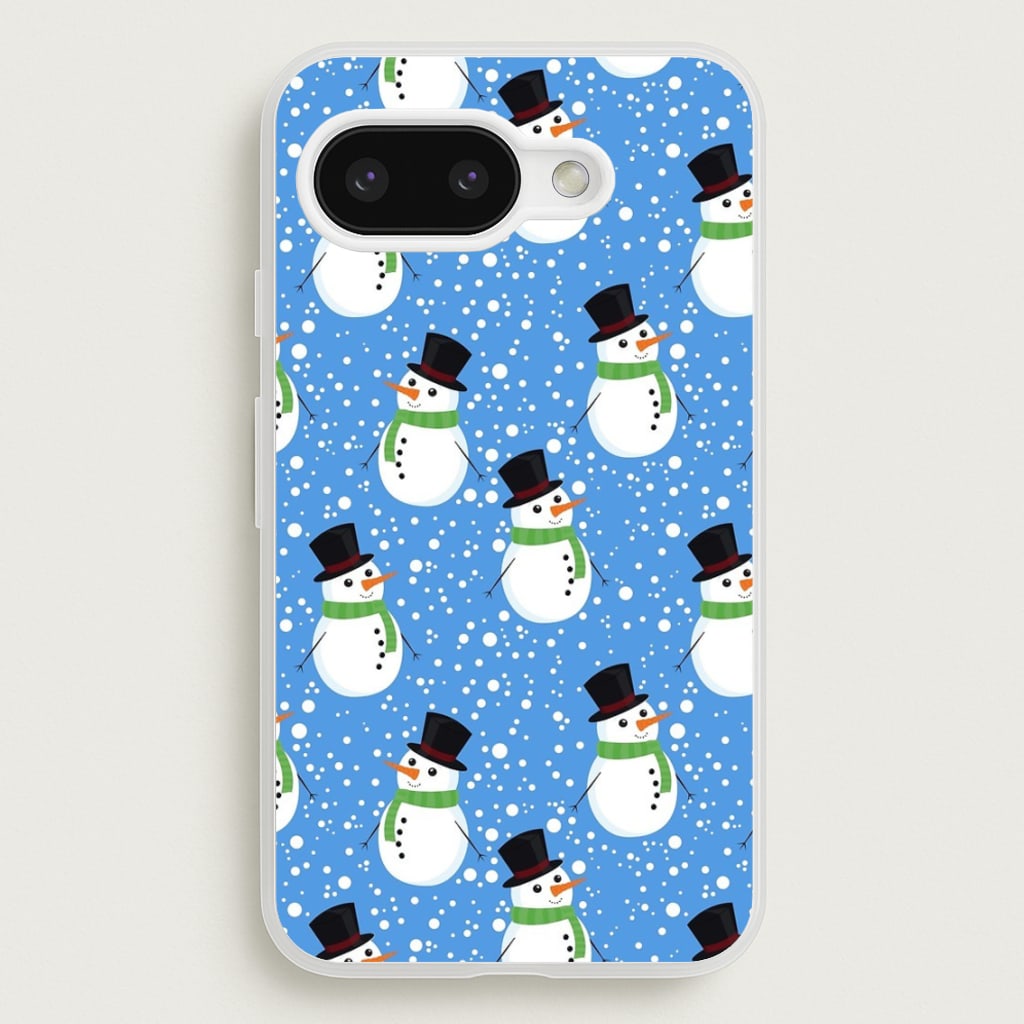Blue Snowman Pattern - Phone Case for Google Pixel 9a