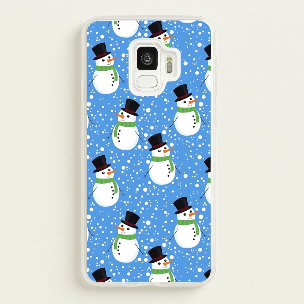 Blue Snowman Pattern - Phone Case for Galaxy S9