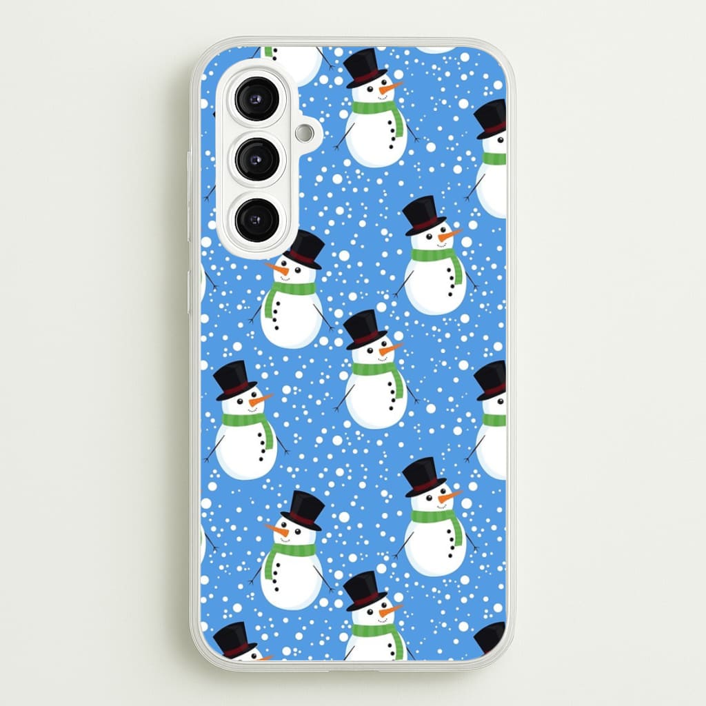 Blue Snowman Pattern - Phone Case for Galaxy A16