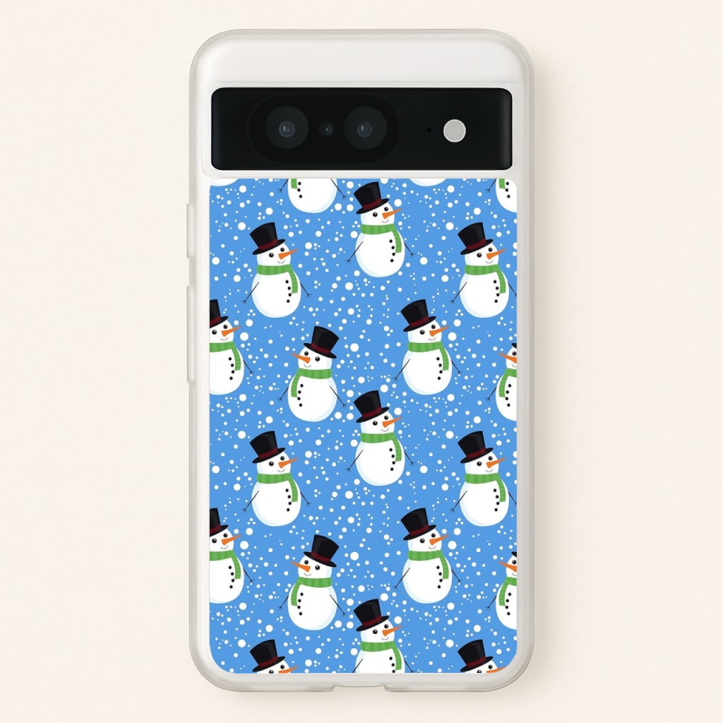 Blue Snowman Pattern - Phone Case for Google Pixel 8