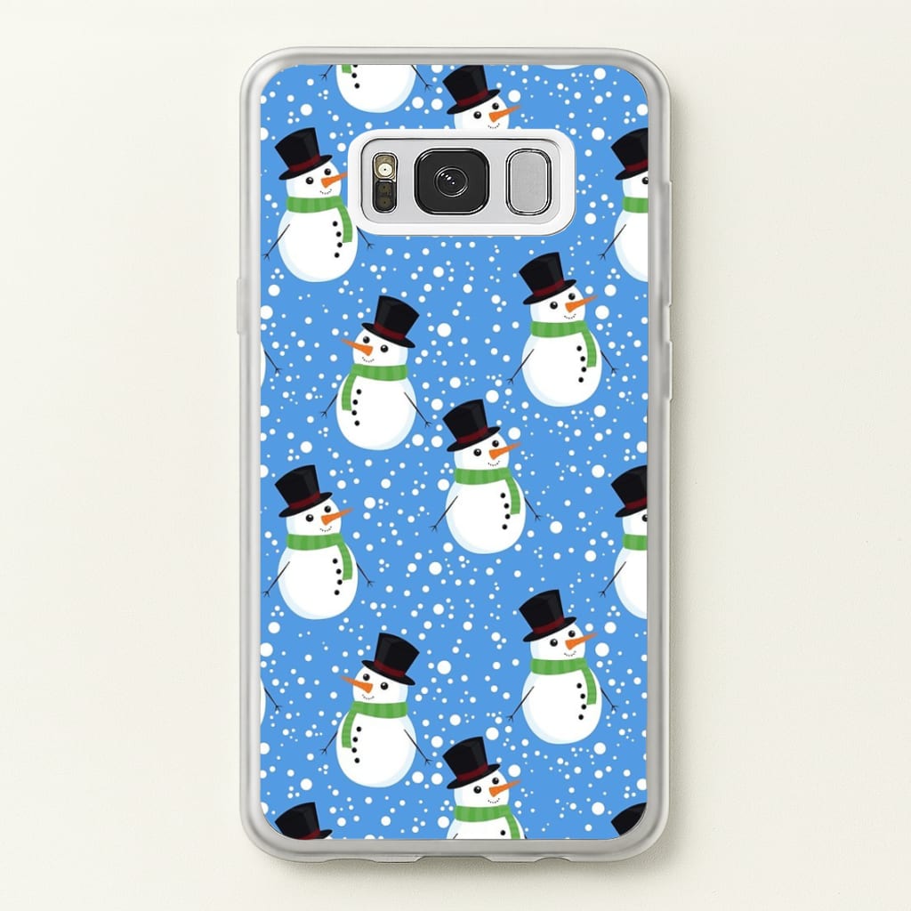 Blue Snowman Pattern - Phone Case for Galaxy S8