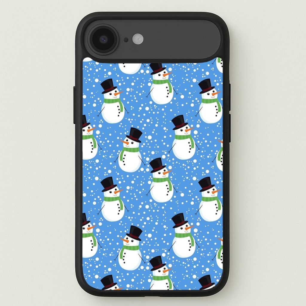 Blue Snowman Pattern Phone Case for iPhone 17 Air