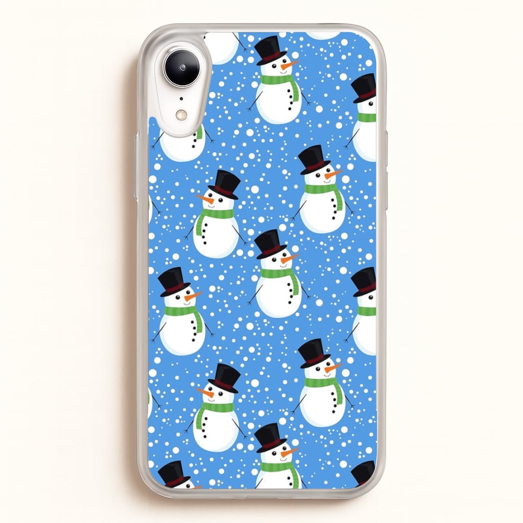 Blue Snowman Pattern - Phone Case for iPhone XR