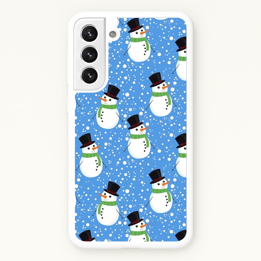 Blue Snowman Pattern - Phone Case for Galaxy S22 Plus