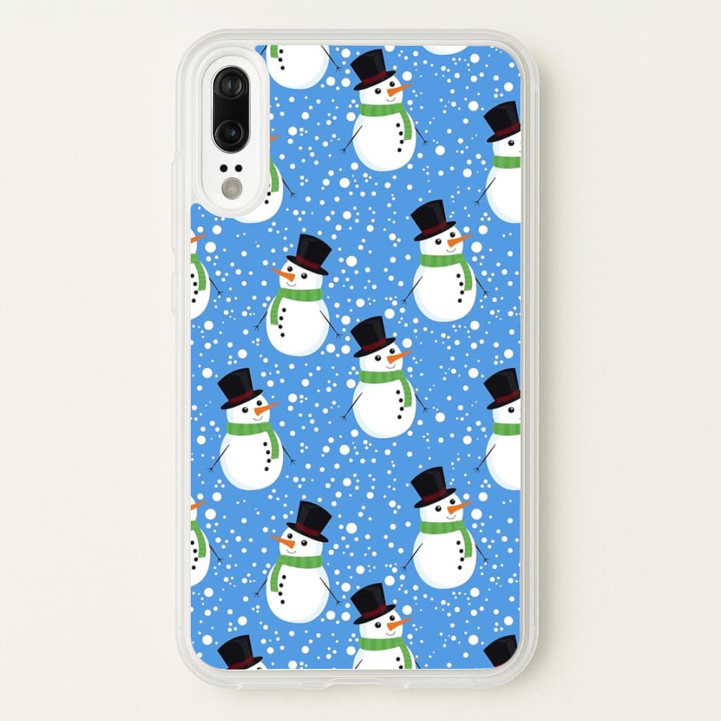 Blue Snowman Pattern - Phone Case for Huawei P20