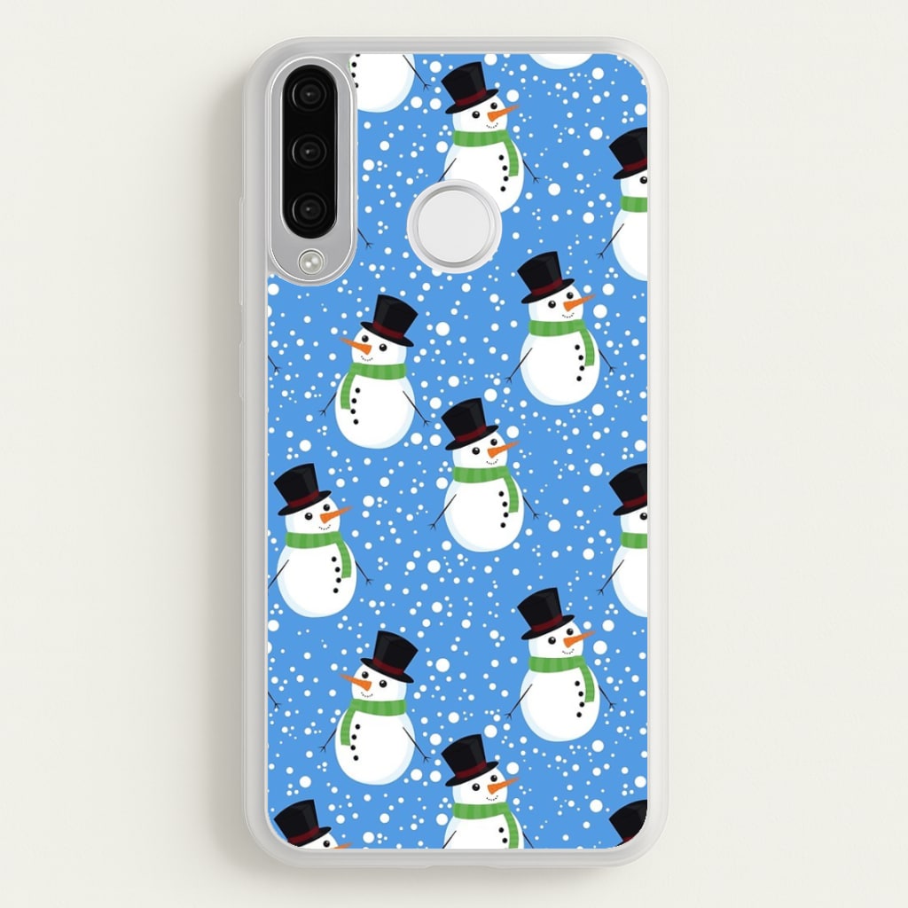 Blue Snowman Pattern - Phone Case for Huawei P30 Lite