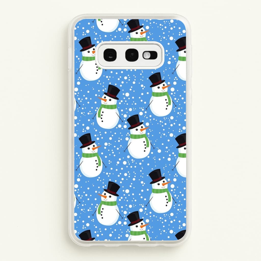 Blue Snowman Pattern - Phone Case for Galaxy S10e