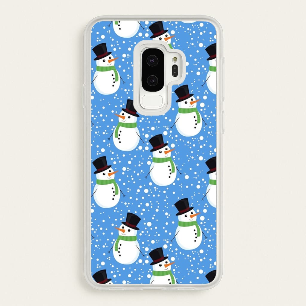 Blue Snowman Pattern - Phone Case for Galaxy S9 Plus
