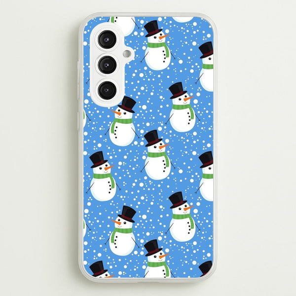 Blue Snowman Pattern - Phone Case for Galaxy S23FE
