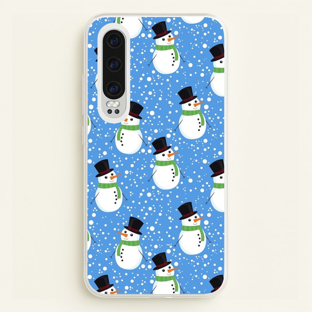 Blue Snowman Pattern - Phone Case for Huawei P30
