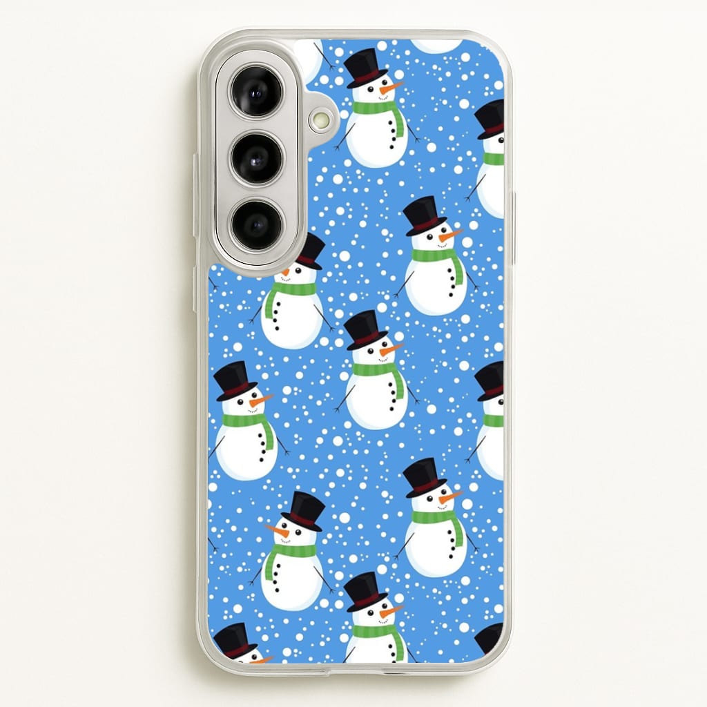 Blue Snowman Pattern - Phone Case for Galaxy A56