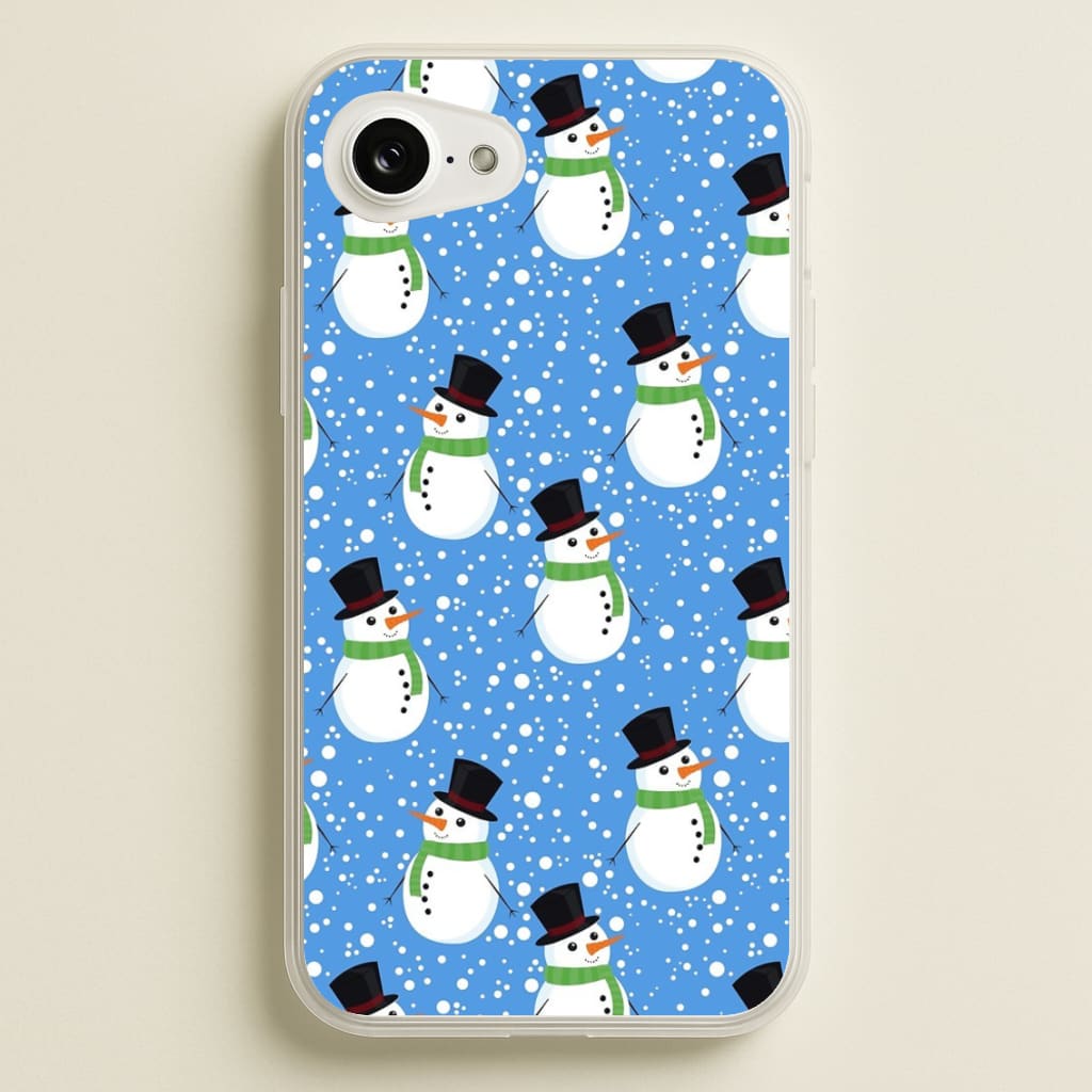 Blue Snowman Pattern - Phone Case for iPhone 16e