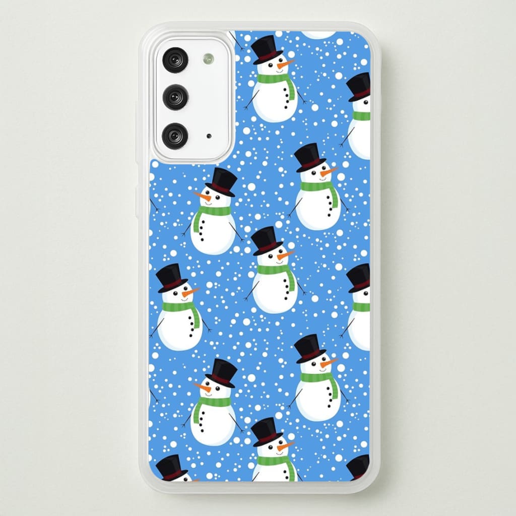 Blue Snowman Pattern - Phone Case for Galaxy Note 20