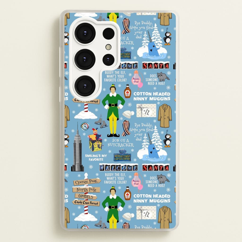 Blue Buddy The Elf Pattern - Elf Phone Case for Galaxy S25 Ultra