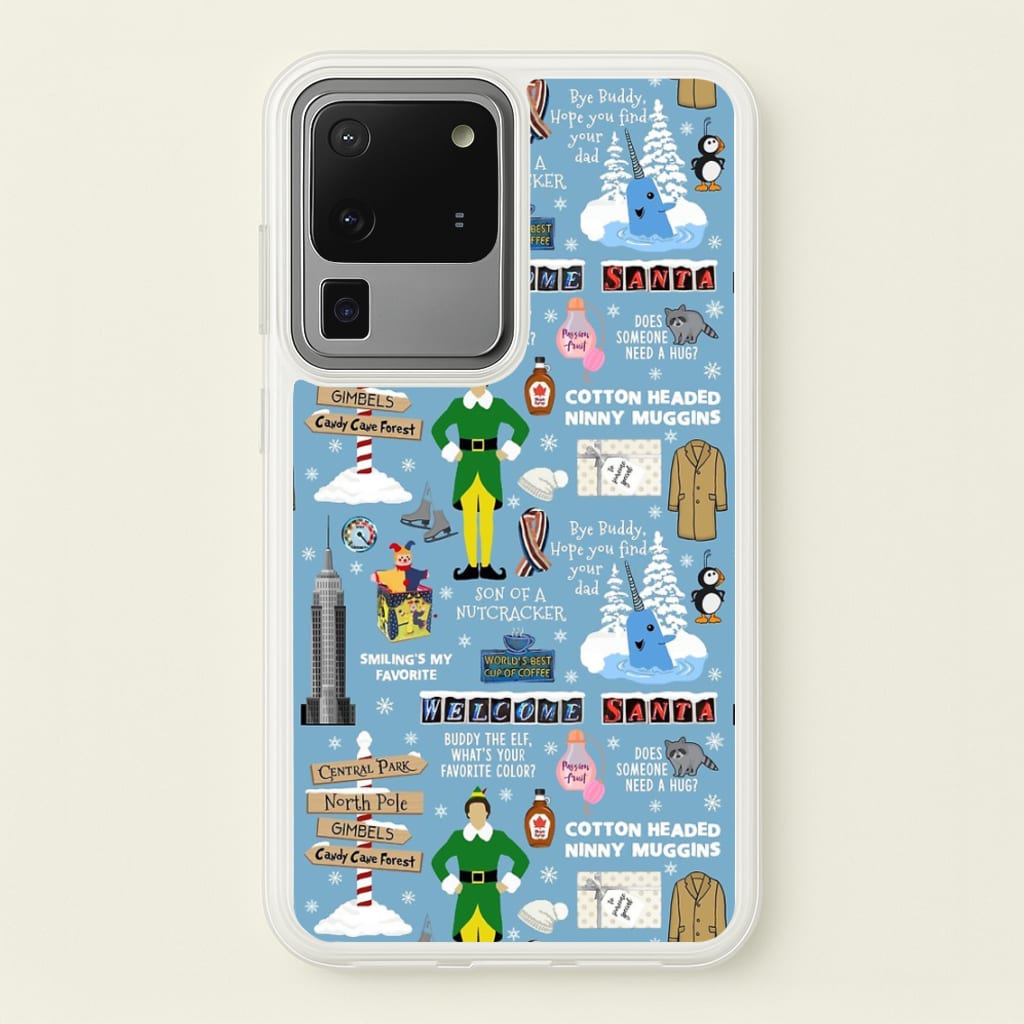 Blue Buddy The Elf Pattern - Elf Phone Case for Galaxy S20 Ultra