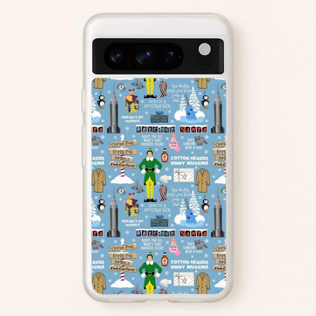 Blue Buddy The Elf Pattern - Elf Phone Case for Google Pixel 8 Pro