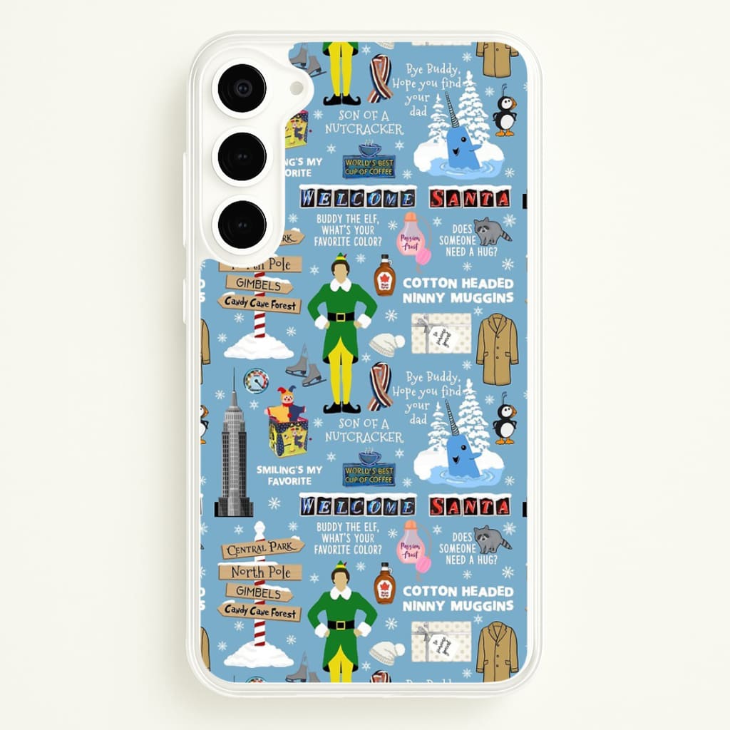 Blue Buddy The Elf Pattern - Elf Phone Case for Galaxy S23