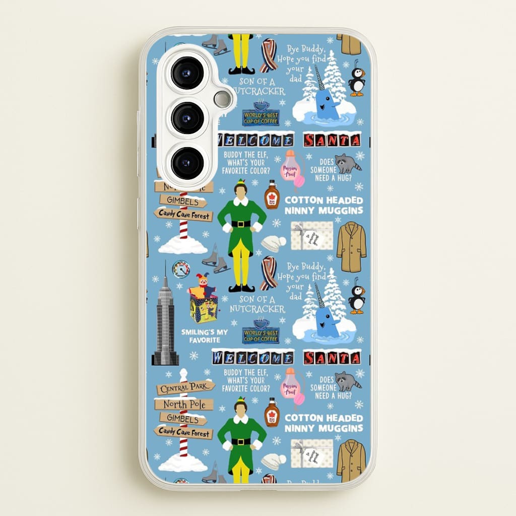 Blue Buddy The Elf Pattern - Elf Phone Case for Galaxy A54