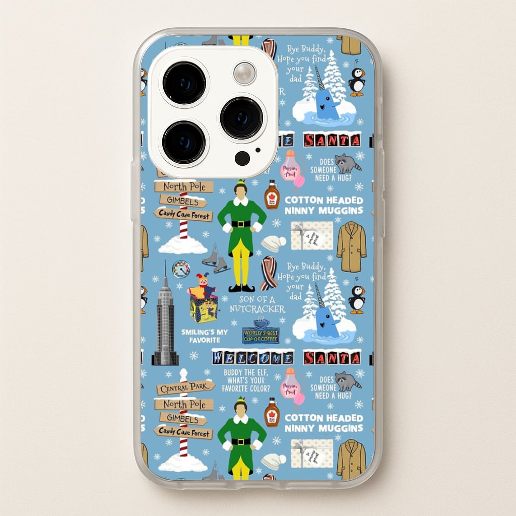 Blue Buddy The Elf Pattern - Elf Phone Case for iPhone 14 Pro Max