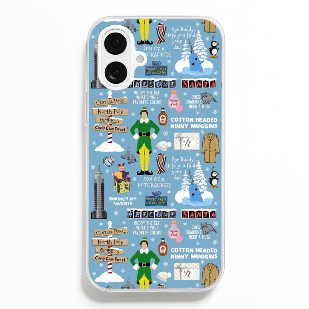 Blue Buddy The Elf Pattern - Elf Phone Case for iPhone 16 Plus