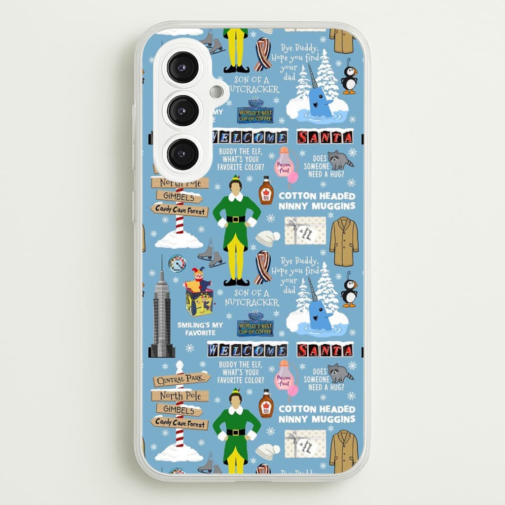 Blue Buddy The Elf Pattern - Elf Phone Case for Galaxy S23FE