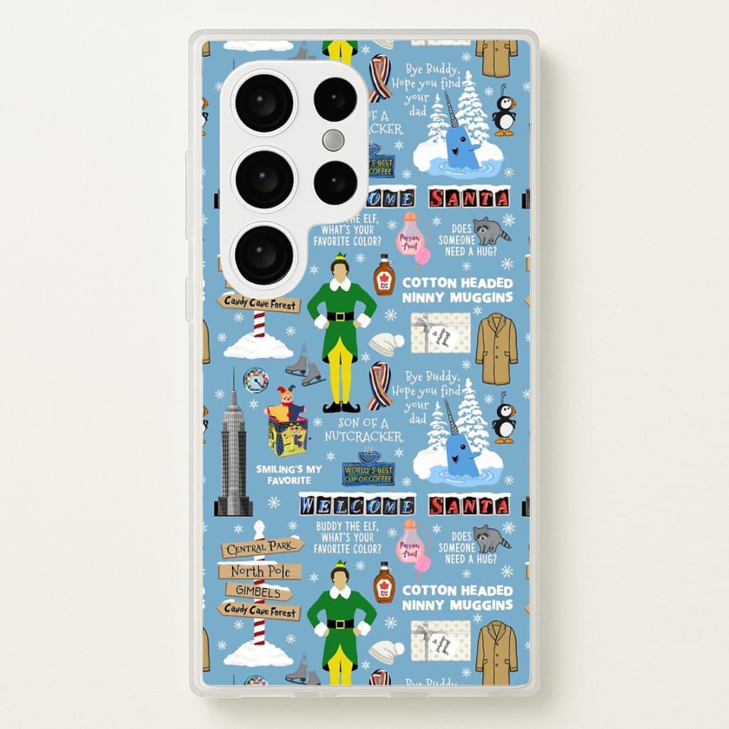 Blue Buddy The Elf Pattern - Elf Phone Case for Galaxy S24 Ultra