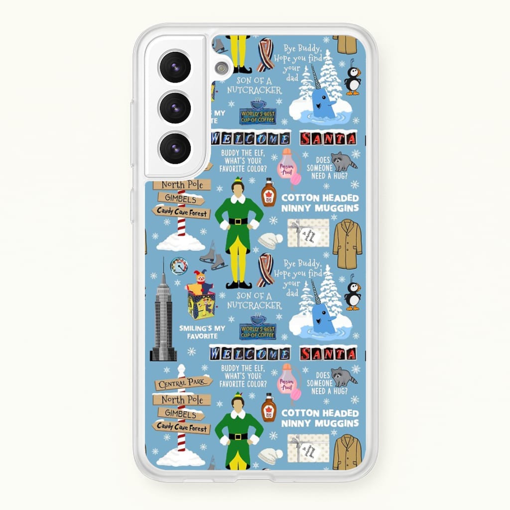 Blue Buddy The Elf Pattern - Elf Phone Case for Galaxy S21