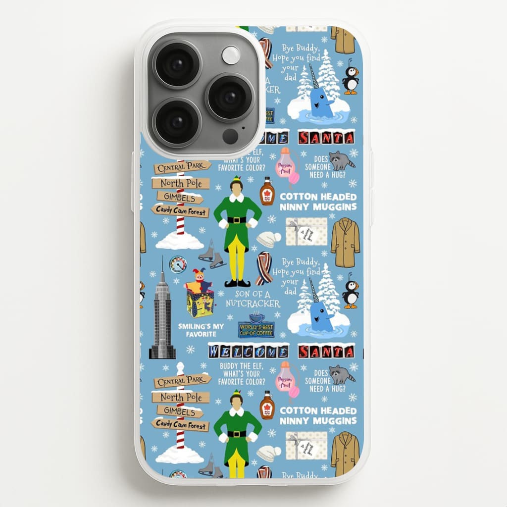 Blue Buddy The Elf Pattern - Elf Phone Case for iPhone 13 Pro Max