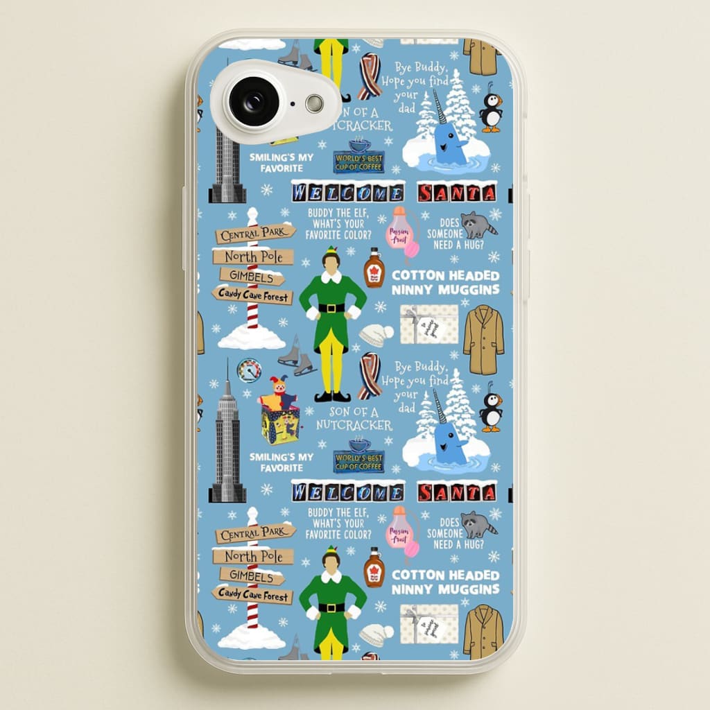 Blue Buddy The Elf Pattern - Elf Phone Case for iPhone 16e
