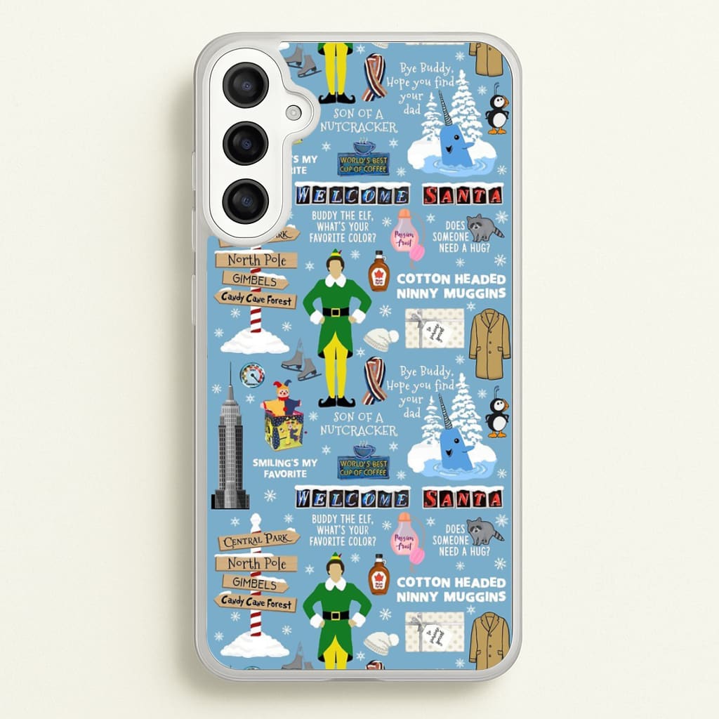 Blue Buddy The Elf Pattern - Elf Phone Case for Galaxy A36