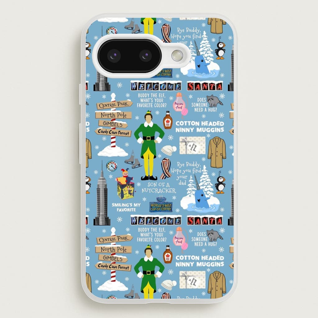 Blue Buddy The Elf Pattern - Elf Phone Case for Google Pixel 9a