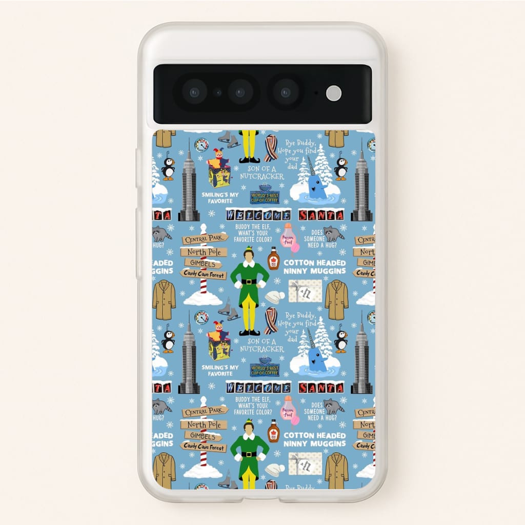 Blue Buddy The Elf Pattern - Elf Phone Case for Google Pixel 7 Pro