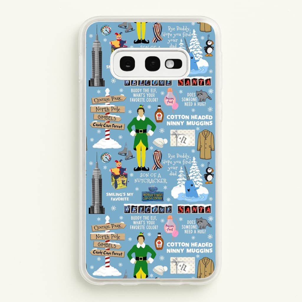 Blue Buddy The Elf Pattern - Elf Phone Case for Galaxy S10e