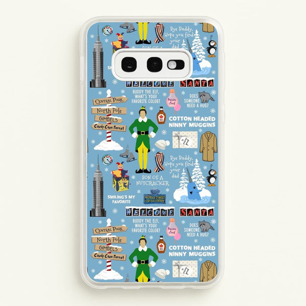 Blue Buddy The Elf Pattern - Elf Phone Case for Galaxy S10e