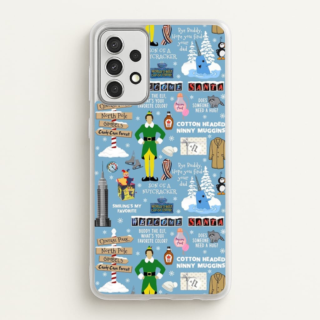 Blue Buddy The Elf Pattern - Elf Phone Case for Galaxy A52 / A52s