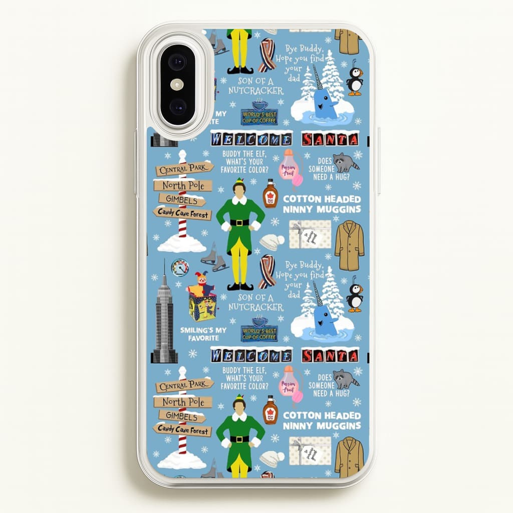 Blue Buddy The Elf Pattern - Elf Phone Case for iPhone XS Max