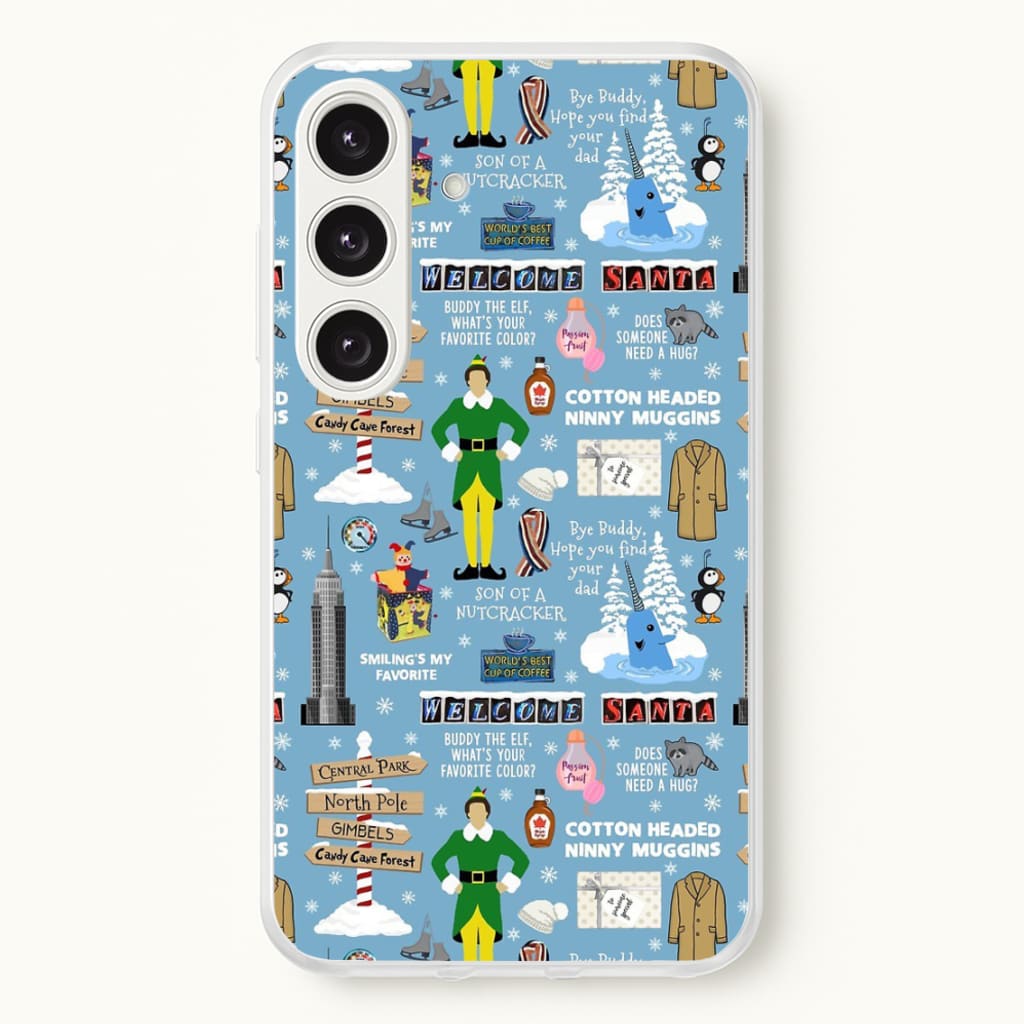 Blue Buddy The Elf Pattern - Elf Phone Case for Galaxy S24 Plus