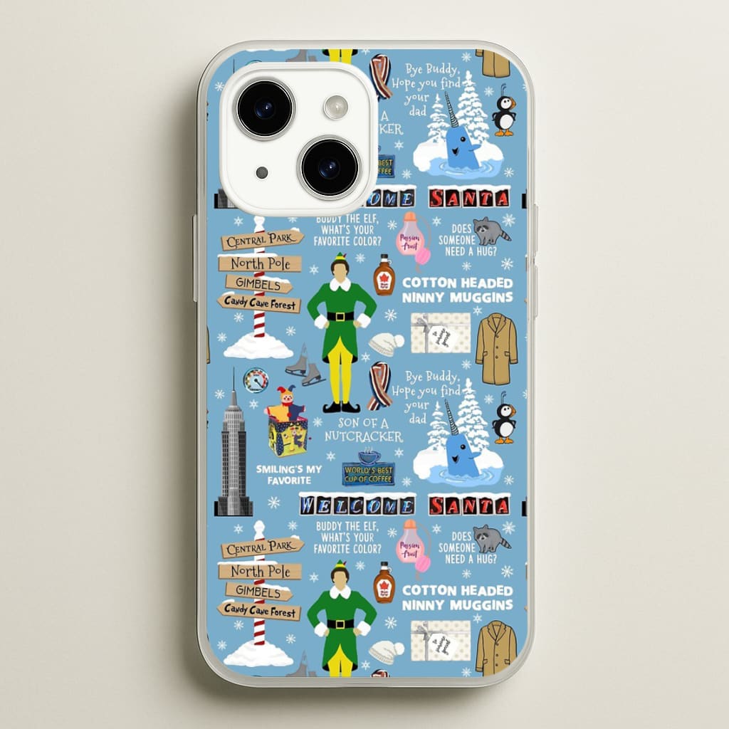 Blue Buddy The Elf Pattern - Elf Phone Case for iPhone 14 Plus
