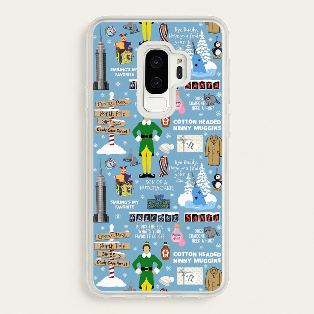Blue Buddy The Elf Pattern - Elf Phone Case for Galaxy S9 Plus