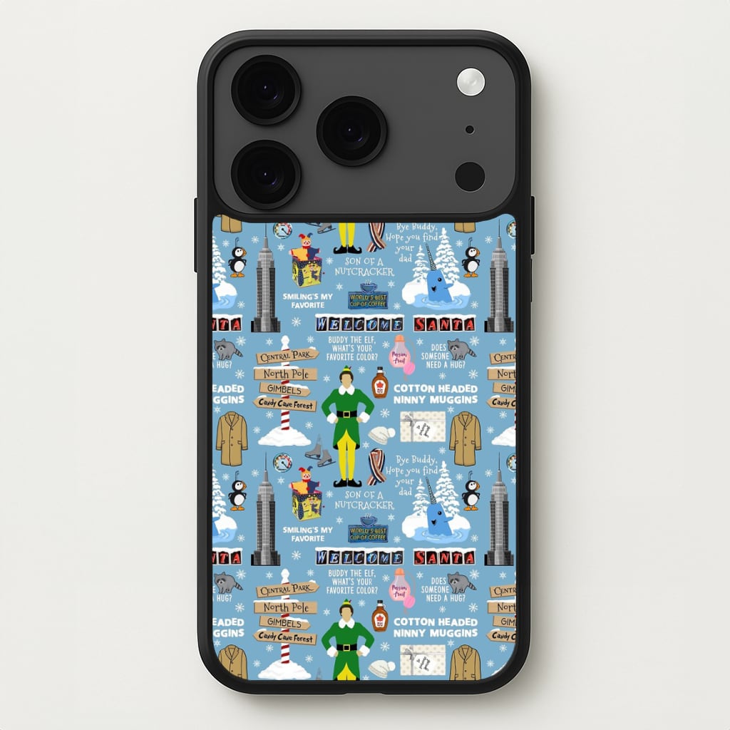 Blue Buddy The Elf Pattern Phone Case for iPhone 17 Pro Max
