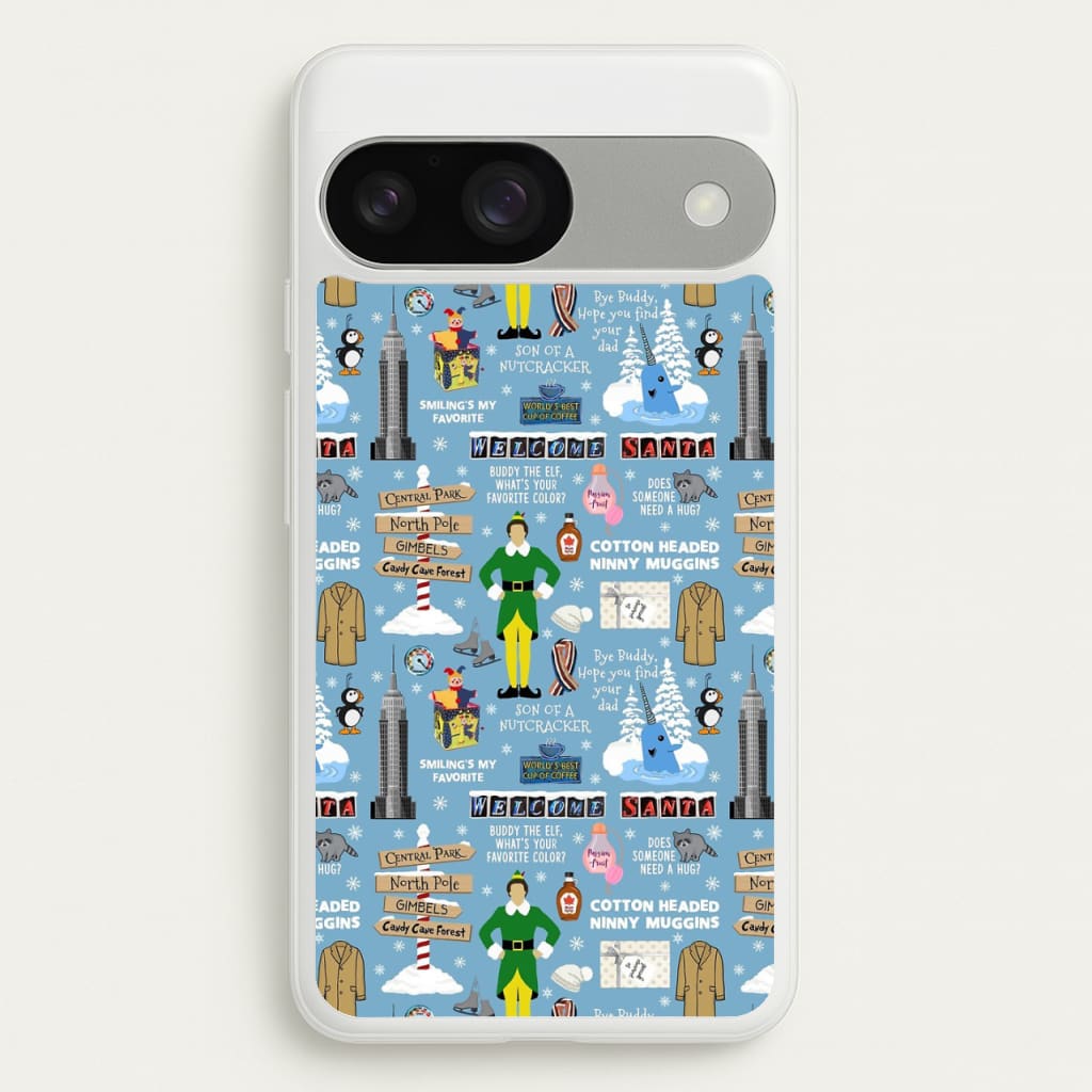 Blue Buddy The Elf Pattern - Elf Phone Case for Google Pixel 9 / 9 Pro